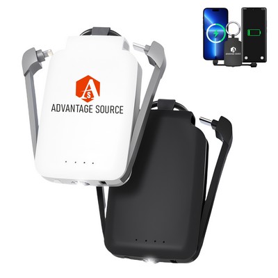 Mini Slim Power Bank Keychain W/ LED Flashlight