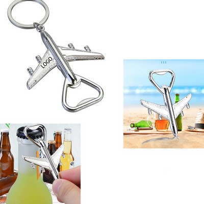 Metal Airplane Bottle Opener Keychain