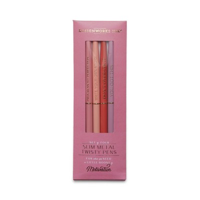 Twisty Slim Metal Pen Set - Set Of 4 - Motivation - Dpsm-2026 - Dpsm-2026