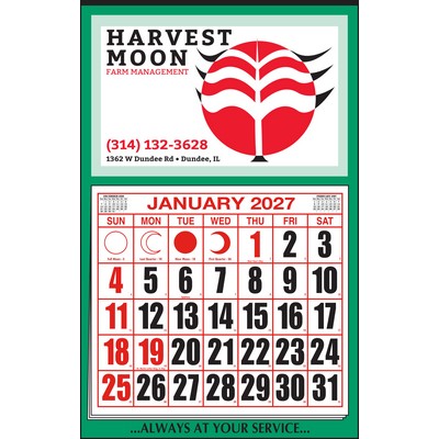 "H" Pad Green Border Apron Calendar