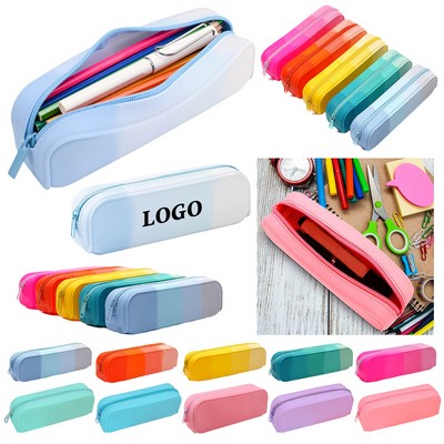 Sleek Gradient Zippered Silicone Pencil Holder