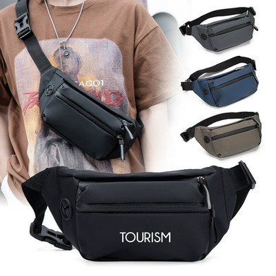 Casual Water-Resistant Multi-Pocket Chest Bag