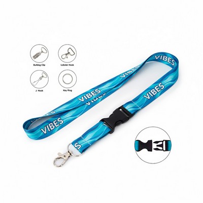 Custom 3/4" Sublimated Lanyard Plastic Buckle