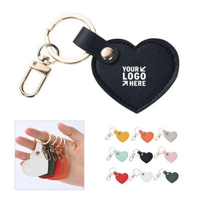 PU Leather Heart Shape Keychain