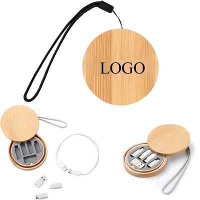 Eco-Friendly Bamboo and Wood Data Cable Organizer Box
