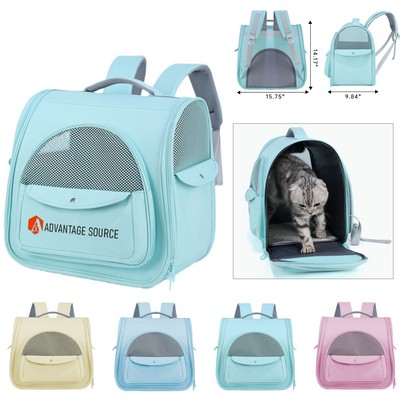 600D Oxford Fabric Foldable Pet Backpack W/ Waterproof And Ventilated Design