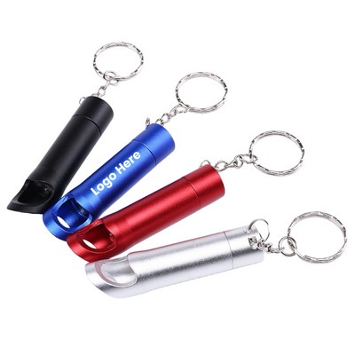 Aluminum Bottle Opener with Flashlight Keychain