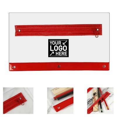 Clear 3-Ring Zipper Pencil Pouch