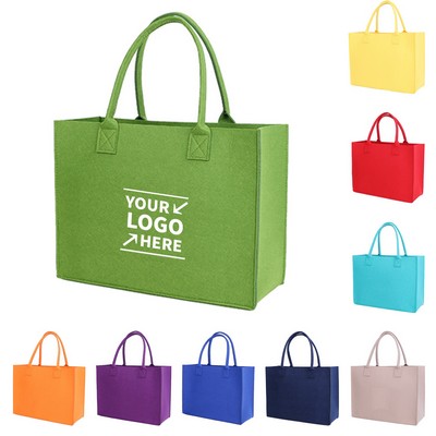 Promotional Colored Felt Shopping Handbags with Custom Logos