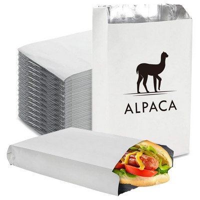 Aluminum Foil Takeout Insulated White Paper Bag