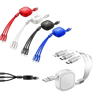 3-In-1 Retractable 3A Data Cable.