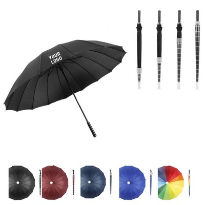 16-Rib Long-Handle Automatic Umbrella With Waterproof Cover