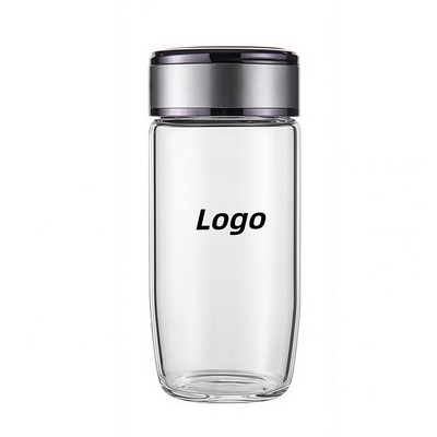 Thickened Borosilicate Glass Egg Cup with Tea Infuser for Hot and Cold Beverages
