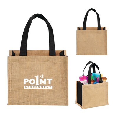 Two tone Burlap Bag Mini Size