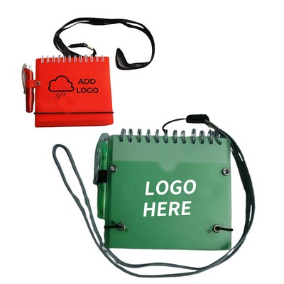 Plastic Cover Coiled Notebook with Lanyard
