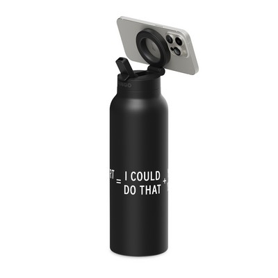 RINGO Pro Water Bottle with Magnetic Booster Ring - 24 Oz. - Black