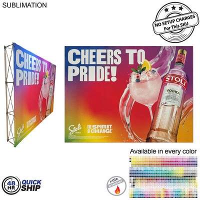 48 Hr Quick Ship - 10' Straight Wall Full Height Tension Fabric Pop-up Display Kit