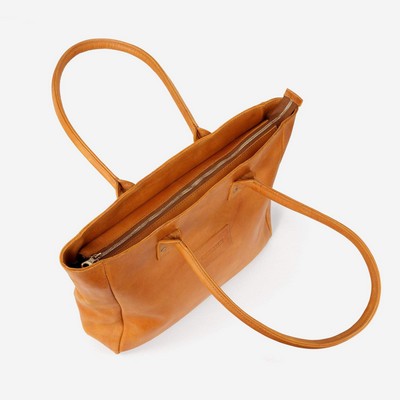 Merkato Signature Rust Brown Zip Tote Bag