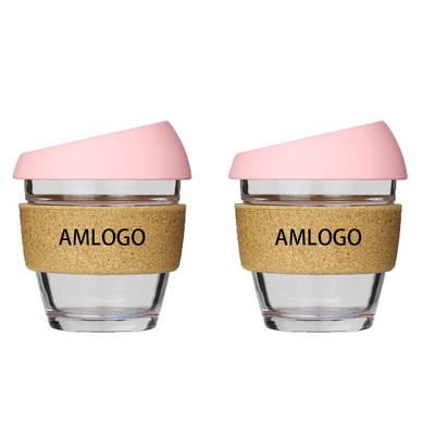 Insulated Cork Band Coffee Cup with Silicone Lid