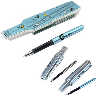 Creative Aircraft Carrier Neutral Pen with LED Light Ballpoint Pen