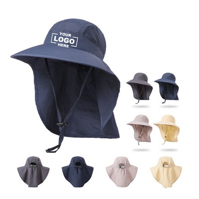 Bucket Sun Visor Hat with Neck Protector
