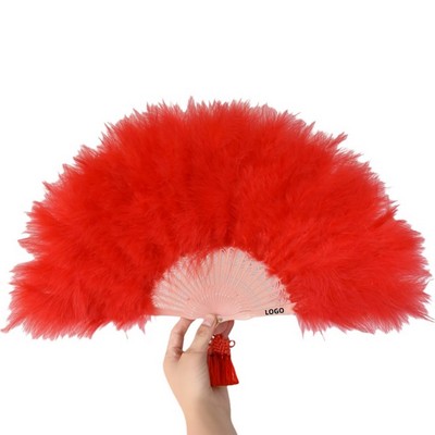 Turkey Feather Hand Fan For Party Costume Up