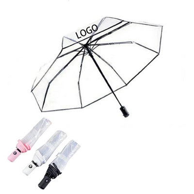 Transparent Portable Automatic Opening And Closing Umbrella
