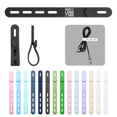 Reusable Silicone Cable Tie Flexible Cord Strap for Wire Management & Organization