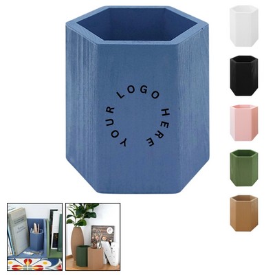 Hexagonal Wooden Desk Organizer