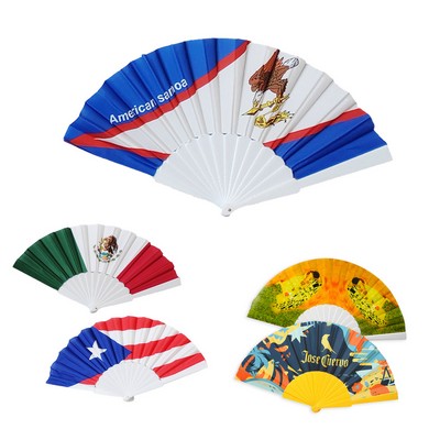 Custom Printed Plastic Folding Fan Summer Promotional Hand Fan