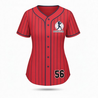 Women's Birdseye Mesh Full Button Baseball Jersey 160GSM