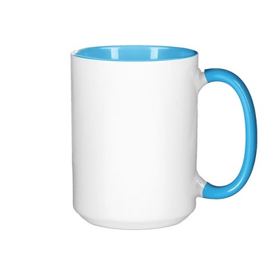 15 oz. Ceramic Mug Inner/Handle Light Blue - Orca