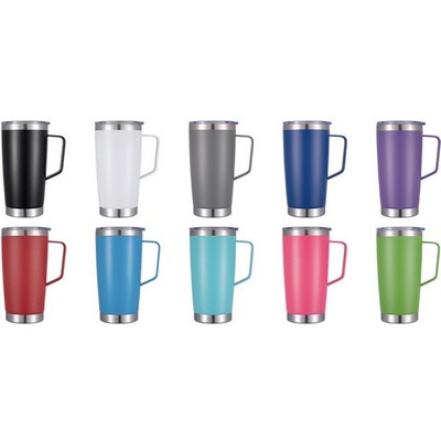 20oz Stainless Steel Handle Car Mug – Insulated Travel Tumbler with Handle