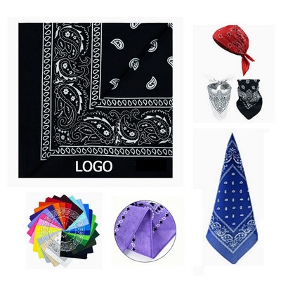 Classic Cowboy Cotton Bandana with Novelty Paisley Design