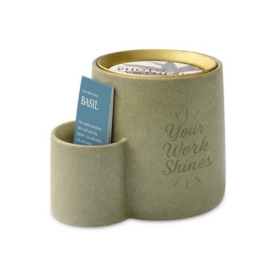 Modern Sprout Ember Earth Candle + Planter - Pebble- Photosynthesis