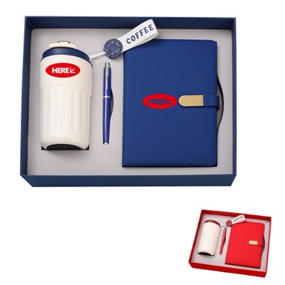 Coffee Tumbler & Notebook & Metal Ballpoint Pen Set