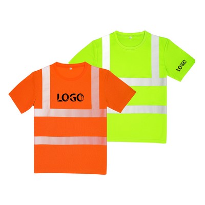 High-Visibility Safety T-Shirt With Two Reflective Stripes