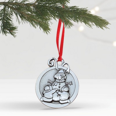 Kids and Snowman Ornament (2")