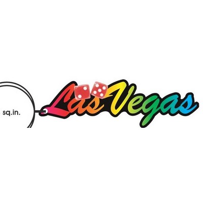 Las Vegas w/Dice Key Chain on Clear Mirrored Back (8 Square Inch)