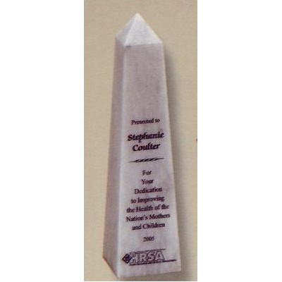 12" White Marble Obelisk Award