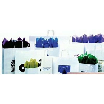 Short Run White Paper Shopping Bag (8"x4"x10")
