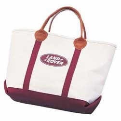 18 Oz. Color Canvas Leather Handle Boat Tote Bag (23" x 13 x 8")