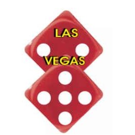 Las Vegas Dice Magnet w/ Full Magnetic Back (8 Square Inch)