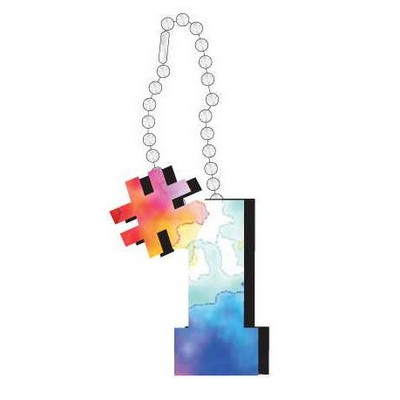 #1 Promotional Line Key Chain w/ Black Back (8 Square Inch)