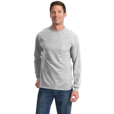 Port & Co™ Long Sleeve Essential Pocket Tee.