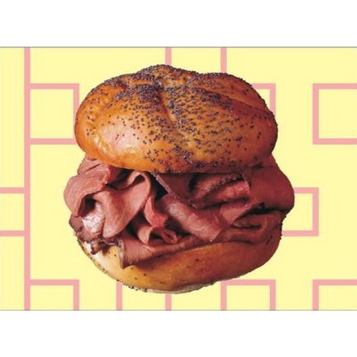 Roast Beef Sandwich Rectangle Badge w/ Bar Pin (2 1/2"x3 1/2")