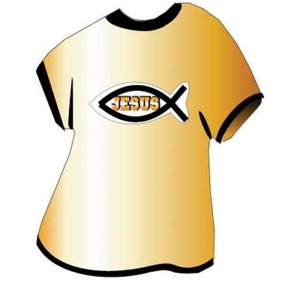 Jesus Fish T-Shirt Acrylic Coaster w/Felt Back