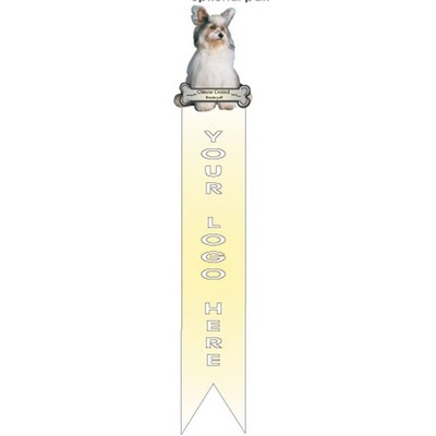 Powderpuff Dog Bookmark w/ Black Back