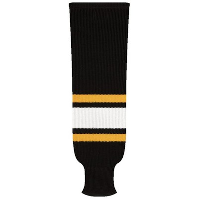 Pittsburgh Pro Series Black Away Socks w/Gold & White Stripes