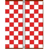 16 Oz. Vinyl Pole Banner Set - Red Checkered Flag (3'x8')